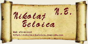 Nikolaj Beloica vizit kartica